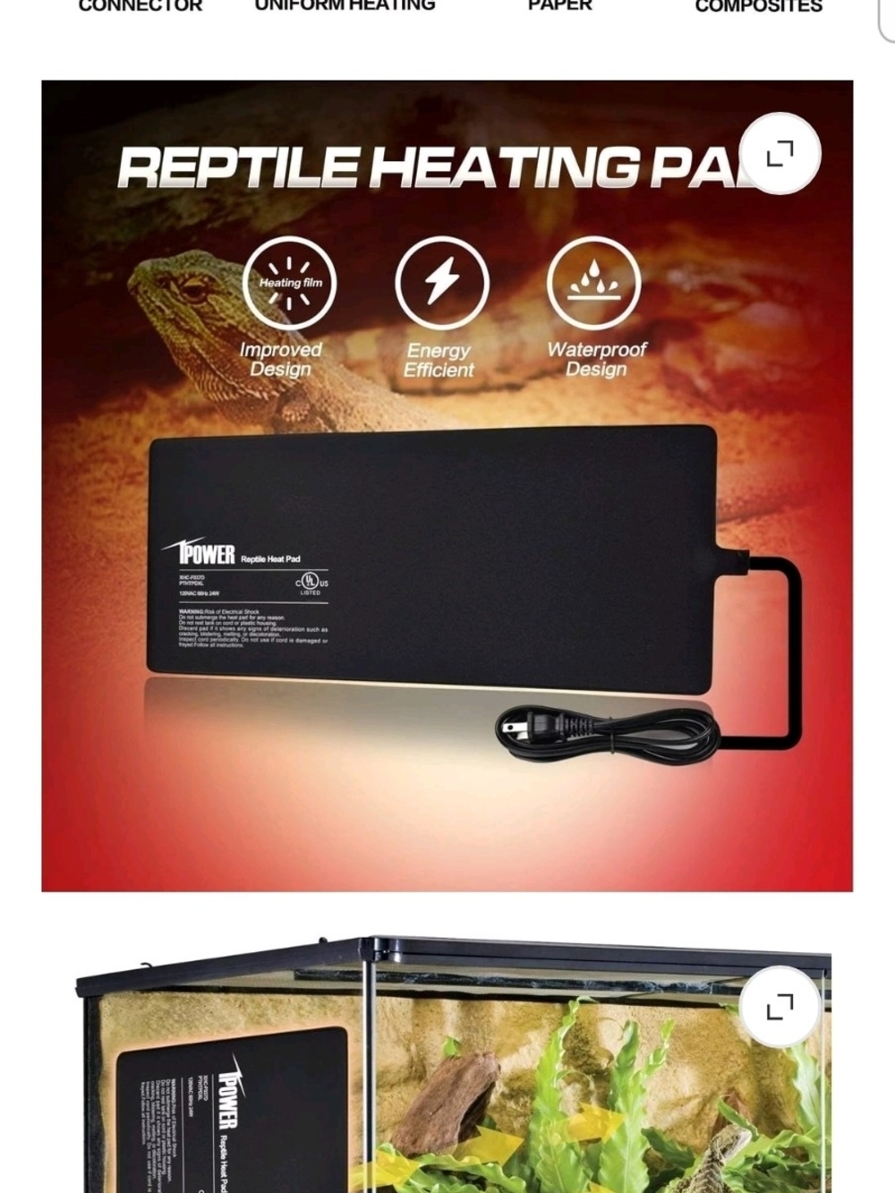 Reptile Heating Pad - Black